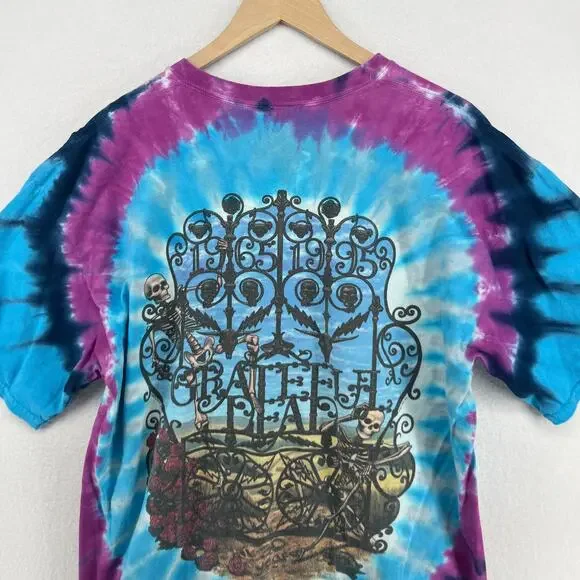 GRATEFULL DEAD Shirt Mens L LIQUID BLUE 1995 30th Aniv Pat Maguire Tie Dye VTG